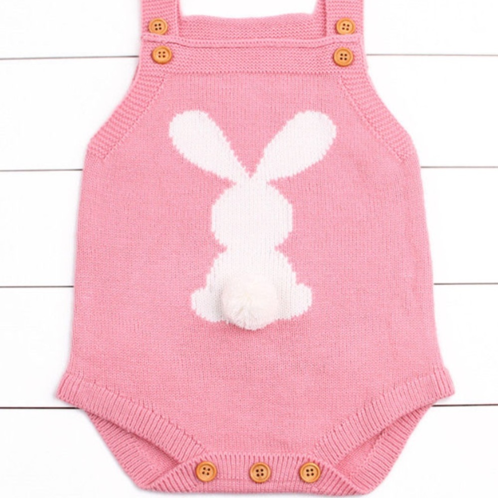 🌸NWT Easter bunny baby knit romper